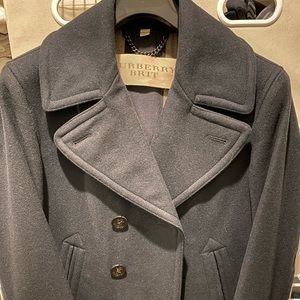 Burberry Peacoat. Midnight Blue, men’s double-breasted peacoat. Like new